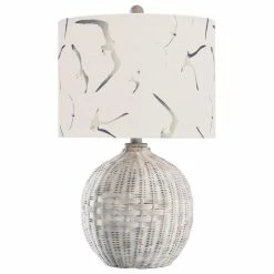 Lamps Sales Store 15 Top 10 🎁 StyleCraft Home Collection White Rattan Table Lamp, Natural With Wash, White, Seagull Print 🥰
