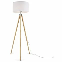Best Sale ❤️ Light Society Ansel Tripod Floor Lamp, Natural And White 😀