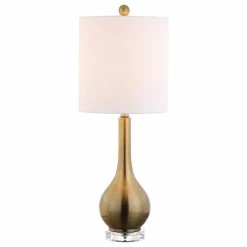 Top 10 🥰 JONATHAN Y Dylan 25" Metal And Crystal Teardrop Table Lamp, Brass ✨