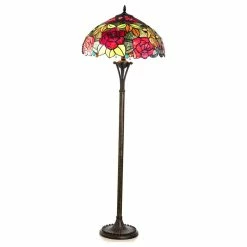 Lamps Sales Store 23 Best Pirce 🌟 CHLOE Lighting, Inc. PEGGY, Tiffany-style 2 Light Roses Floor Lamp, 18" Shade 🧨