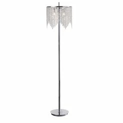 Discount 🔔 Edvivi Lighting Marya 3-Light Crystal Round Shade Chandelier Chrome Glam Floor Lamp ✔️