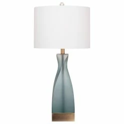 Flash Sale 👍 BASSETT MIRROR CO. Bassett Mirror Anthea Table Lamp In Frosted Blue Finish L3426TEC 🧨