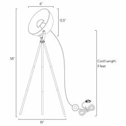 New ✨ Kira Home Sulis 58" Tripod LED Floor Lamp, 9W Bulb (/), Leather Accent Legs 🔥 -Lamps Sales Store 13318f450d4d2c71 8652 w800 h800 b1 p0