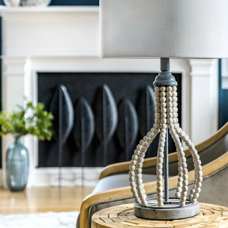 Wholesale ๐ NuLOOM 25" Rattan Beaded Frame Cloth Shade Light Gray Table Lamp ๐ 14 Wholesale ๐ NuLOOM 25" Rattan Beaded Frame Cloth Shade Light Gray Table Lamp ๐ - Image 12