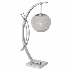 Best deal 👍 Domain Industries Inc. Lexicon Modern Metal Base Table Lamp In Satin Nickel 😉