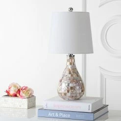 Outlet 🎁 JONATHAN Y Mona 20.5" Mini Table Lamp, Seashell, Seashell 🎁 -Lamps Sales Store 1931a9e8037d1c43 6339 w800 h800 b0 p0