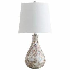 Outlet 🎁 JONATHAN Y Mona 20.5" Mini Table Lamp, Seashell, Seashell 🎁 -Lamps Sales Store 1b319087037d1c46 6339 w800 h800 b1 p0