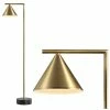 Flash Sale 😉 JONATHAN Y Chelsea 60" Metal, Marble Cone Shade LED Floor Lamp, Brass, Black ✨ -Lamps Sales Store 1ce1d39103ab600d 5889 w800 h800 b1 p0