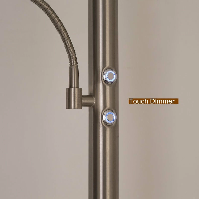 Wholesale ❤️ Artiva Saturn II 71" Torchiere Lamp W/ Reading Light, Touch Dimmer, Brushed Steel ❤️ 5 Wholesale ❤️ Artiva Saturn II 71" Torchiere Lamp W/ Reading Light, Touch Dimmer, Brushed Steel ❤️ - Image 3