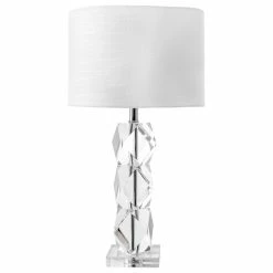 Best Pirce ๐ NuLOOM 27" Crystal On The Rocks Faux Silk Shade Clear Finish 3-Way Switch Table Lamp ๐