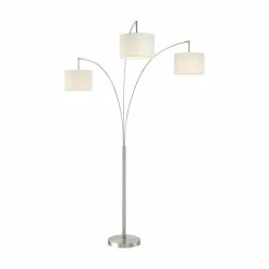 Best Pirce 💯 Artiva Bankes LED Arched Floor Lamp, Brushed Steel 💯