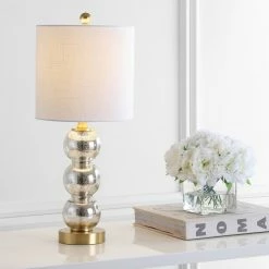 New 🛒 JONATHAN Y February 21" Glass, Metal LED Table Lamp, Mercury Glass/Brass Gold 🔔 -Lamps Sales Store 32d1e3970387be64 0772 w800 h800 b0 p0