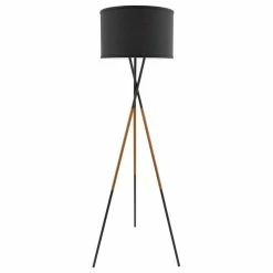 Best deal 👍 Kira Home Sadie 61" Mid Century Tripod LED Floor Lamp, 9W Bulb (/), Leather 😍