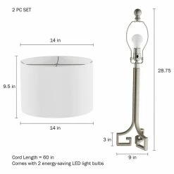 Cheap 🎁 Lavish Home Greek Key Lamps In Antique Silver, Set Of 2 💯 -Lamps Sales Store 3a31003f0cbf3a46 0762 w800 h800 b1 p0