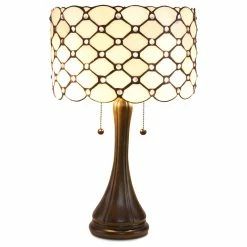 Hot Sale ⌛ Serena D'italia Contemporary Tiffany 2-Light Jeweled 22" Table Lamp 😍