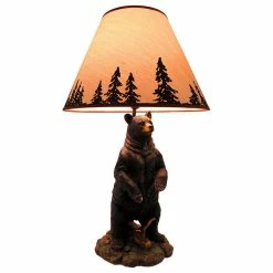 Cheapest 🔥 Zeckos Standing Grizzly Bear Table Lamp W/ Silhouette Shade 🔔