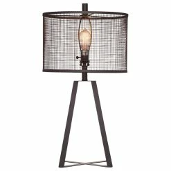 Hot Sale ๐ BASSETT MIRROR CO. Bassett Mirror Bridwell Table Lamp In Black Iron Finish L3430TEC ๐