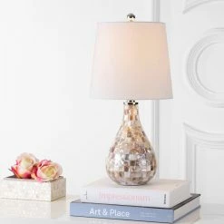 Outlet 🎁 JONATHAN Y Mona 20.5" Mini Table Lamp, Seashell, Seashell 🎁 -Lamps Sales Store 43711c72037d1c3f 6339 w800 h800 b0 p0