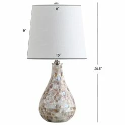 Outlet 🎁 JONATHAN Y Mona 20.5" Mini Table Lamp, Seashell, Seashell 🎁 -Lamps Sales Store 46717702037d1c4c 6339 w800 h800 b1 p0