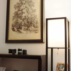 Hot Sale 😀 Kira Home Toro 63" Wood Floor Lamp, Shelves, Off White Shade, 23W CFL Bulb (100W 😍 -Lamps Sales Store 4b71545500d11817 8646 w800 h800 b0 p0