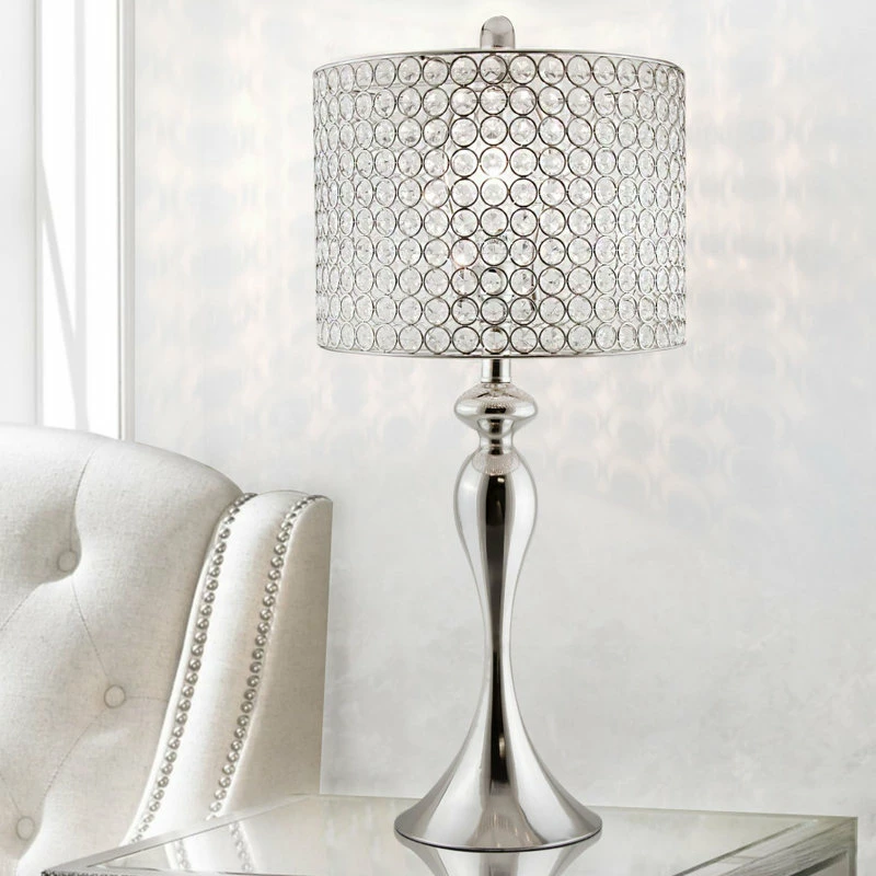 Buy 👍 LumiSource 26.5" Polished Nickel Table Lamp With Crystal Bead Shade Submit 🥰 4 Buy 👍 LumiSource 26.5" Polished Nickel Table Lamp With Crystal Bead Shade Submit 🥰 - Image 2