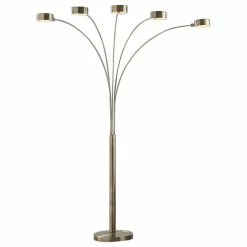 Promo ✨ Artiva USA Micah Plus 88" Antique Satin Brass LED 5-Arch Floor Lamp With Dimmer 🔔