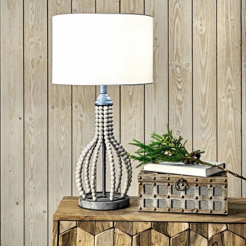 Wholesale ๐ NuLOOM 25" Rattan Beaded Frame Cloth Shade Light Gray Table Lamp ๐ 11 Wholesale ๐ NuLOOM 25" Rattan Beaded Frame Cloth Shade Light Gray Table Lamp ๐ - Image 9
