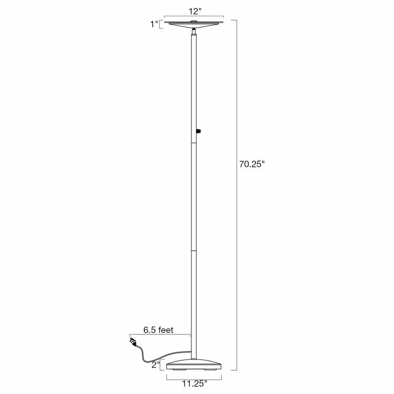 Discount ๐ Kira Home Horizon 70" LED Torchiere Floor Lamp (36W, 300W Eq.), Glass Diffuser โจ 9 Discount ๐ Kira Home Horizon 70" LED Torchiere Floor Lamp (36W, 300W Eq.), Glass Diffuser โจ - Image 7