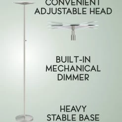 Discount ๐ Kira Home Horizon 70" LED Torchiere Floor Lamp (36W, 300W Eq.), Glass Diffuser โจ 13 Discount ๐ Kira Home Horizon 70" LED Torchiere Floor Lamp (36W, 300W Eq.), Glass Diffuser โจ -Lamps Sales Store 54816f230ff61e09 6143 w800 h800 b0 p0