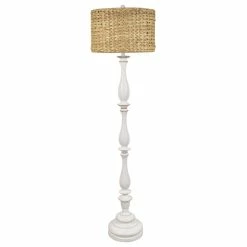 Promo 🎁 Crestview Collection Harper White Rattan Floor Lamp 🌟
