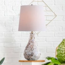 Outlet 🎁 JONATHAN Y Mona 20.5" Mini Table Lamp, Seashell, Seashell 🎁 -Lamps Sales Store 56d12a77037d1c42 6339 w800 h800 b0 p0