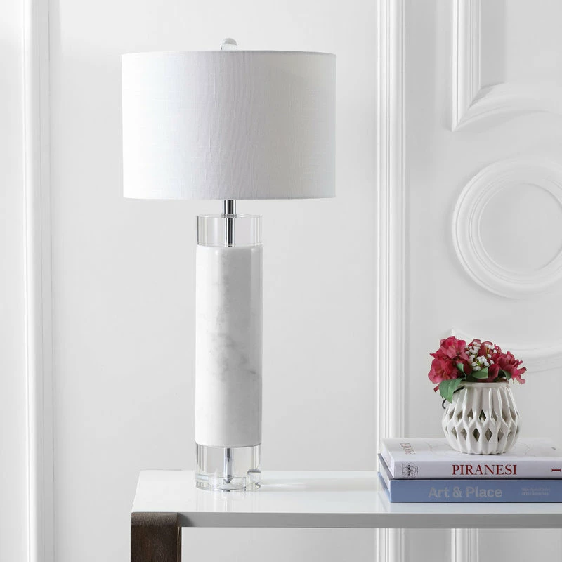 Best Sale ๐ JONATHAN Y Hunter 32" Marble And Crystal Table Lamp, White ๐งจ 6 Best Sale ๐ JONATHAN Y Hunter 32" Marble And Crystal Table Lamp, White ๐งจ - Image 4