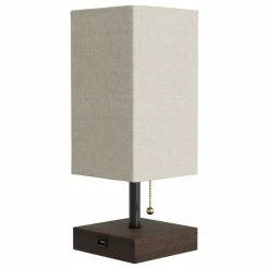 Best deal 🛒 Lavish Home Usb Led Rectangle Lamp With Wood Base 🥰