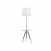 Hot Sale 👍 HOMEGLAM The PREMIERE Modern Tripod Glass Table Floor Lamp, Brushed Nickel 👍