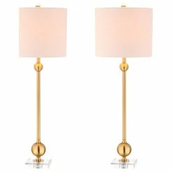 Lamps Sales Store 21 Cheap 🎁 JONATHAN Y Hollis 34" Metal Table Lamp, Set Of 2, Brass With Crystal Base 🤩