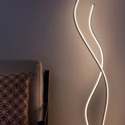 Flash Sale 👏 JONATHAN Y Cairo 63.75" LED Integrated Floor Lamp, Chrome ❤️