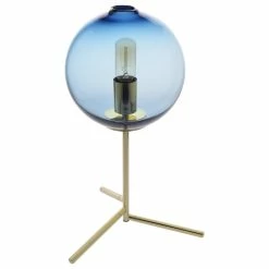 Best deal 😉 Casamotion Golden Metal Hand Blown Glass Table Lamp, Blue 👏