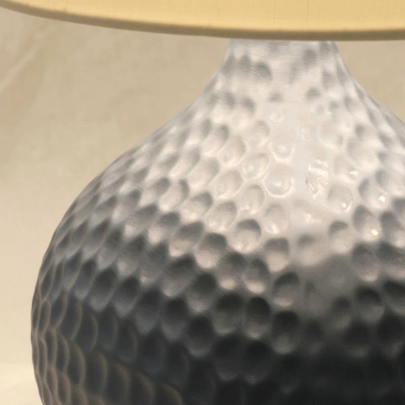 Coupon 👏 StyleCraft Home Collection Ceramic Pebbled Table Lamp, Blue Finish, White Hardback Fabric Shade 👏 4 Coupon 👏 StyleCraft Home Collection Ceramic Pebbled Table Lamp, Blue Finish, White Hardback Fabric Shade 👏 - Image 2