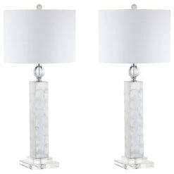 Brand new 🌟 JONATHAN Y Bailey 32" LED Seashell Table Lamp, White, Set Of 2 😀 -Lamps Sales Store 61d170440387bbc4 0117 w800 h800 b1 p0