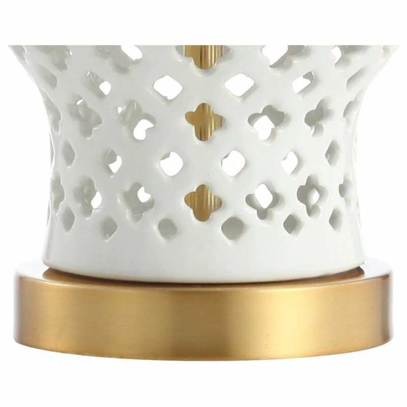 Deals ๐ JONATHAN Y Quatrefoil Fretwork 20.5" Ginger Jar Ceramic And Metal LED Table Lamp, White ๐ 9 Deals ๐ JONATHAN Y Quatrefoil Fretwork 20.5" Ginger Jar Ceramic And Metal LED Table Lamp, White ๐ - Image 7
