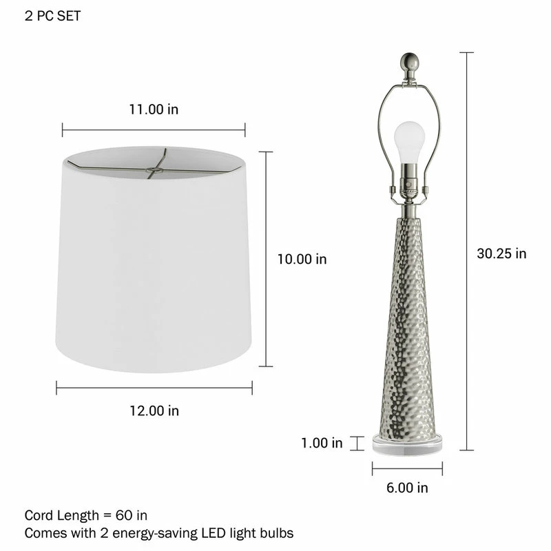 Best deal π Lavish Home Set Of 2 Contemporary π¨ Hammered Look Glass Lamps π₯ 5 Best deal π Lavish Home Set Of 2 Contemporary π¨ Hammered Look Glass Lamps π₯ - Image 3