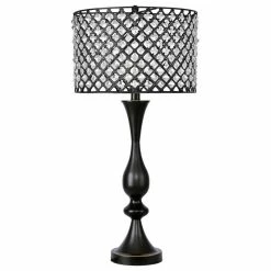 Best deal ๐งจ LumiSource 27.5" Oiled Rubbed Bronze Table Lamp With Crystal Bling Shade ๐