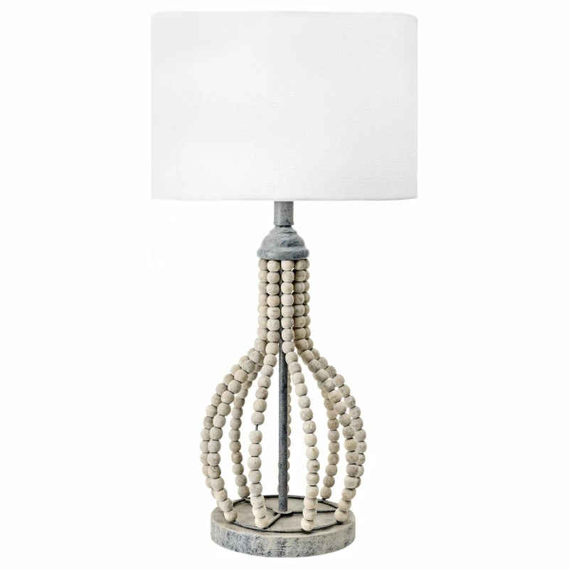 Wholesale ๐ NuLOOM 25" Rattan Beaded Frame Cloth Shade Light Gray Table Lamp ๐ 3 Wholesale ๐ NuLOOM 25" Rattan Beaded Frame Cloth Shade Light Gray Table Lamp ๐