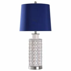 Wholesale 🥰 StyleCraft Cream, Blue, And Brushed Nickel Ceramic/Steel Table Lamp 🎉