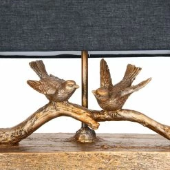 Outlet 🌟 CREATIVE CO-OP Rustic Birds-On-Branch Lamp With Rectangle Flax Shade, Gold 👍 -Lamps Sales Store 6c31fdc40ea2de2a 8276 w800 h800 b0 p0