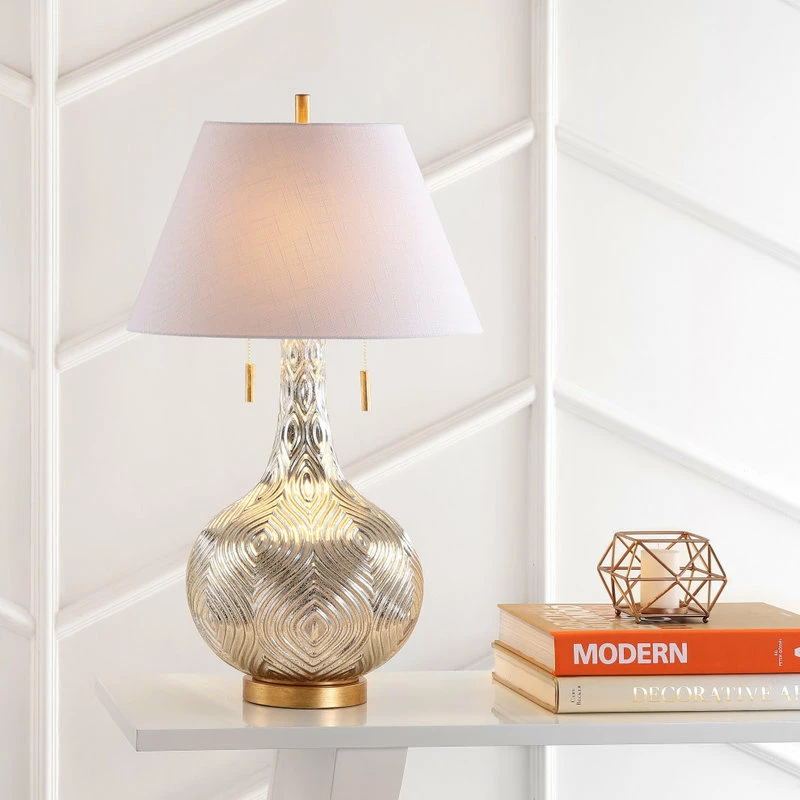 Cheap ๐ JONATHAN Y Highland 30.75" Gourd Glass LED Table Lamp, Mercury Silver, Gold ๐ 5 Cheap ๐ JONATHAN Y Highland 30.75" Gourd Glass LED Table Lamp, Mercury Silver, Gold ๐ - Image 3