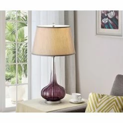 Deals 🥰 OK Lighting 30"H Mulberry Glass Table Lamp 👏 -Lamps Sales Store 7051c9790cf5a1ca 4111 w800 h800 b0 p0
