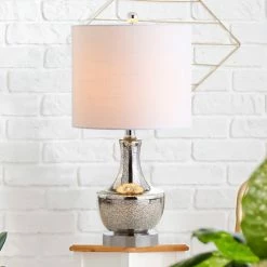 Buy 🤩 JONATHAN Y Colette 20" Mini Glass Table Lamp, Silver, Single 💯 -Lamps Sales Store 76119b950387bcff 0386 w800 h800 b0 p0