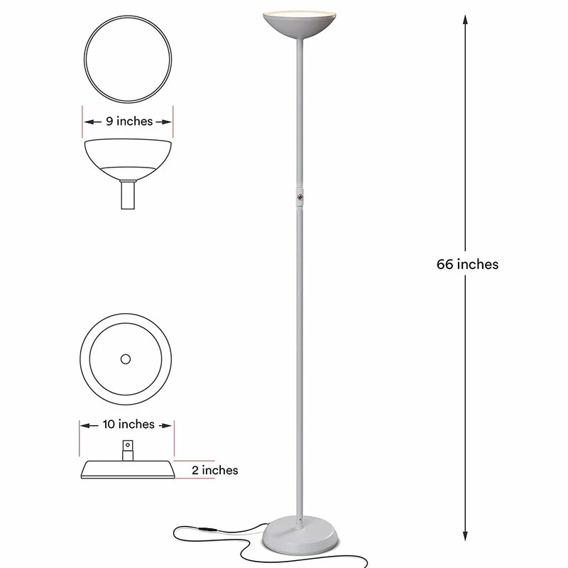 Cheap ๐ Brightech SkyLite LED Torchiere Floor Lamp – Bright For Reading, White ๐งจ 10 Cheap ๐ Brightech SkyLite LED Torchiere Floor Lamp – Bright For Reading, White ๐งจ - Image 8