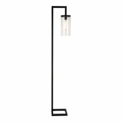 Best deal 🔥 Pemberly Row Industrial Black/Bronze Floor Lamp And Cylinder Seed Glass Shade 🎁